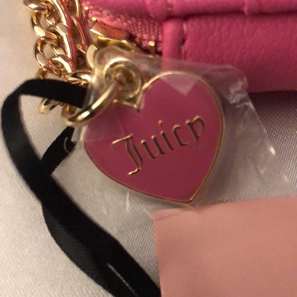 Juicy Couture Juicy Pink Good Times Square Zip Card Case Chain Wrist Strap NWT - Picture 6 of 13